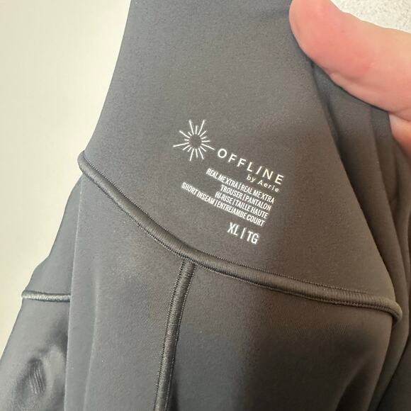 Aerie OFFLINE Real Me XTRA High Waisted Trouser Pants Smoked Gray Wide Leg XL - Picture 4 of 8